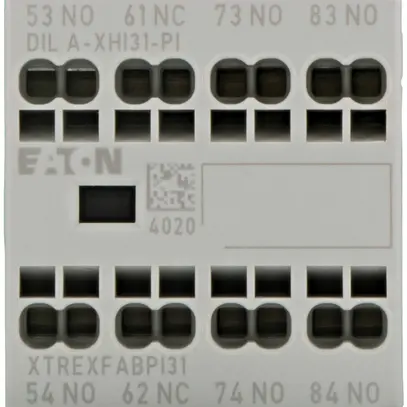 Contact auxiliaire Eaton, 4P, Ith=16A, 3F, 1O, fixation frontale, bornes Push-in 