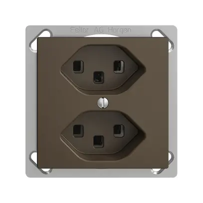 Presa INS 2×T23 16A coffee EDIZIOdue, con morsetti innest. 