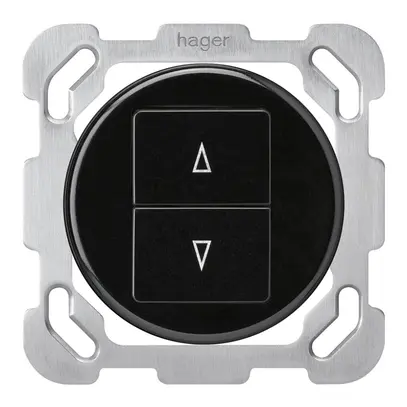 Inserto per pulsante per tapparelle INC basico con 2 tasti di comando nero 