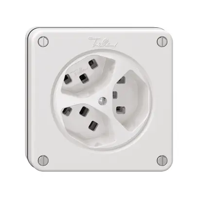 Prise NUPU NEVO, 3×T23, blanc 