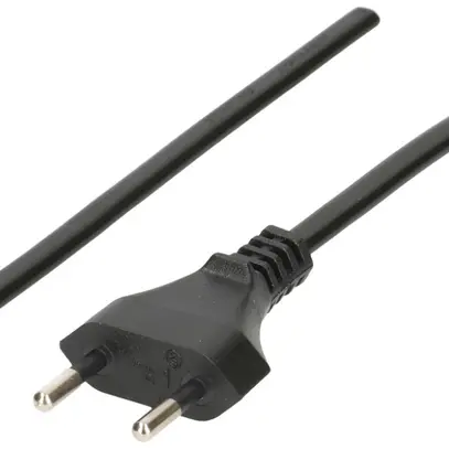 Câble d'appareil plat Tdf 2×1mm² 2m noir fiche T11 