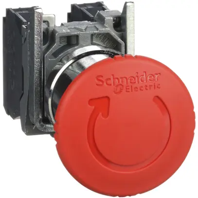 Bouton arrêt d'urgence INC Schneider Electric 1F+1O rouge inviolable 