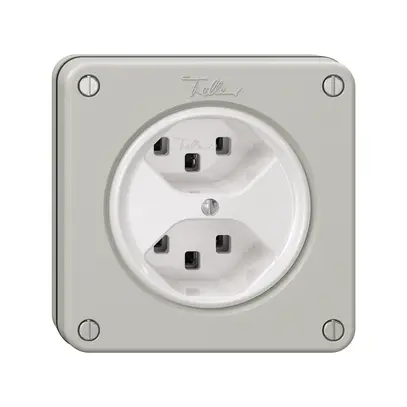 Presa NUPU NEVO, 2×T23, grigio chiaro 