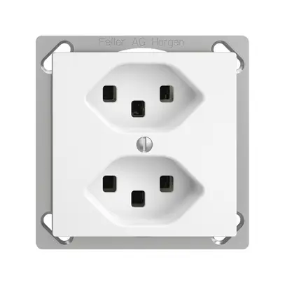 Prise INC 2×T23 16A EDIZIOdue blanc, avec bornes enf. 