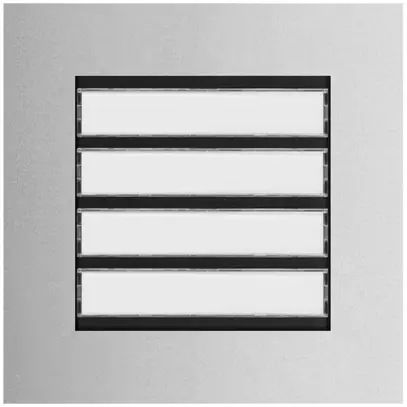 Poussoir d'appel Hager elcom.modesta 2-fils a.portenom LED pour 4 appartem.inox 