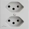 Prise ENC EDIZIOdue 2×T13 gris clair, 1×S 