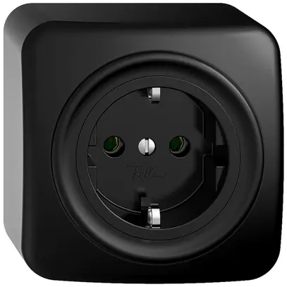 Presa AP Feller STANDARDdue Schuko 16A 230V 76×76mm nero 