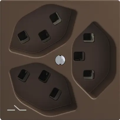 Prise 3×T23 Feller EDIZIOdue F, 1×séparé, bornes enfichables, coffee 