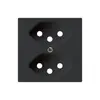 Plaque frontale kallysto 2×T13 60×60mm noir pour prise 2×T13 