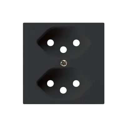 Placca frontale kallysto 2×T13 60×60mm nero per presa 2×T13 