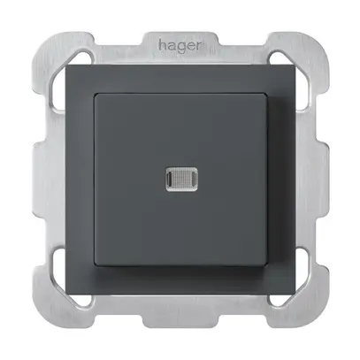 Pulsante luminoso INC kallysto A-R/1P antracite con piastra di fissaggio 