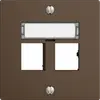 Montageset EDIZIOdue Geradeauslass, für 2×RJ45 freenet, coffee 