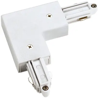 Raccord angulaire SLV pour rail conducteur AP 1-phase, terre extérieur blanc 