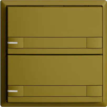 Pulsante INC KNX 2×EDIZIOdue colore olive RGB con LED con inserto carta 