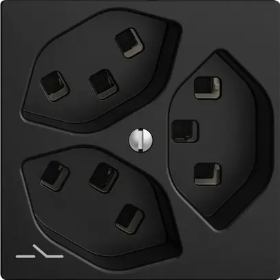 Prise 3×T23 Feller EDIZIOdue F, 1×séparé, bornes enfichables, noir 