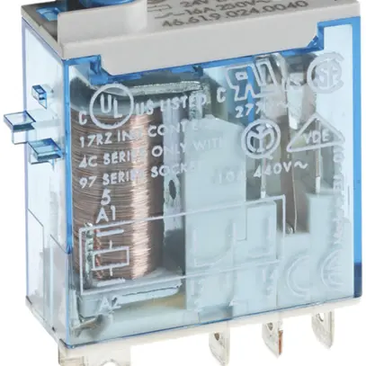 Relè a spina Finder 24VDC, 1C AgNi 16A 250VAC spia LED 