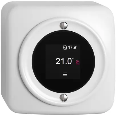 Termostato ambiente AP STANDARDdue SNAPFIX® 230VAC 4…30°C 76×76mm bianco 