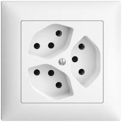Prise ENC EDIZIOdue 3×T13 blanc avec shutter 