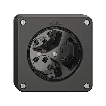 Prise NUPU NEVO, 3×T23, a.LED, noir 