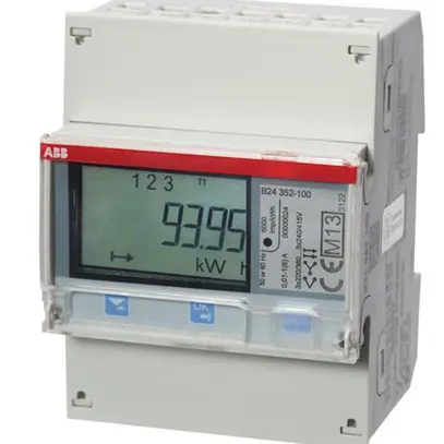 Compteur d'énergie AMD ABB iBus B24 352-100, 3×6A Silber 2DI/2DO, RS-485 