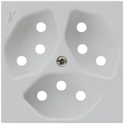 Placca frontale kallysto 3×T13/1 60×60mm grigio chiaro con protezione bambini 