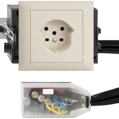 Presa INS EDIZIOdue T15 crema, 49…69mm per cavo piatto Technofil 