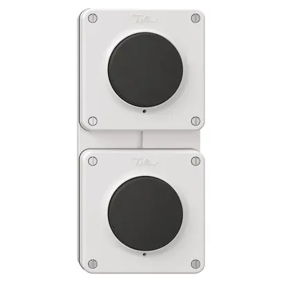 Combinazione NUP NEVO, 2×interruttore a pulsante schema 3/1L, bianco 