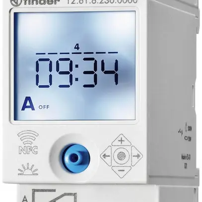 REG-Wochenschaltuhr Finder 12.61, 1W 16A 230VAC NFC 2TE 