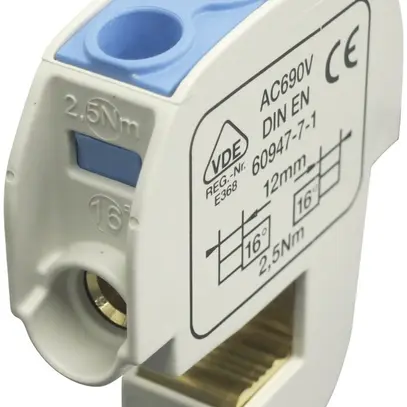 Blocco ripartizione tipo SA 2×16mm² 100A CU blu 