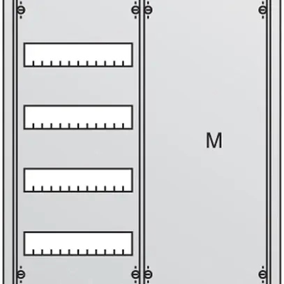 Tableau de distribution ENC ABB 4r/96PLE IP31, avec porte 