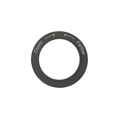 Disque indicateur NEVO, p.interrupteur rotatif, Ouvrir-> <-Fermer, noir 
