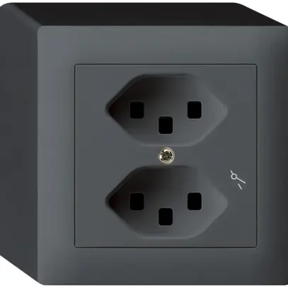 Presa AP Hager kallysto 2×T23 1×S Q antracite 