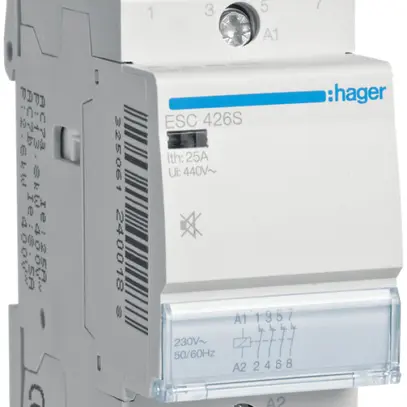 Contacteur AMD Hager 230VAC 0 fermeur 4 ouvreur 25A sans bourdonnement 2UM 
