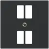 Plaque frontale kallysto pour prise 4×USB noir 