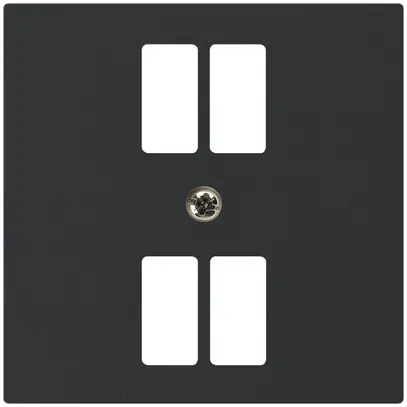 Placca frontale kallysto per presa 4×USB nero 