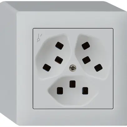Presa AP Hager kallysto 3×T23 1×S Q grigio chiaro 