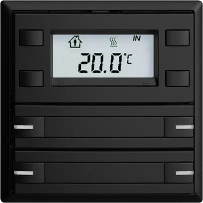 Poussoir RTH ENC KNX 4× EDIZIOdue F noir, avec papier+LED RGB 