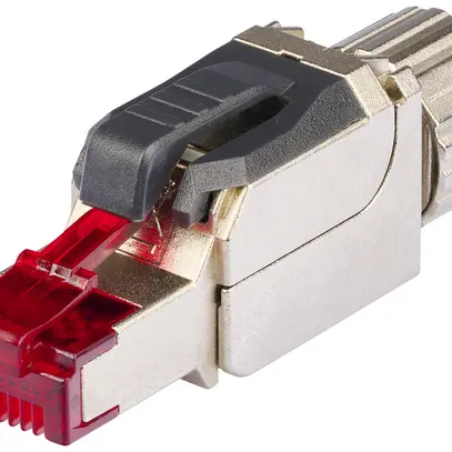Fiche terrain R&M FM45 Standard, RJ45/s/u cat.6A AWG22…26, droite, gris/rouge 