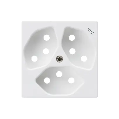 Placca frontale kallysto 3×T13 60×60mm bianco con protativo bambini 