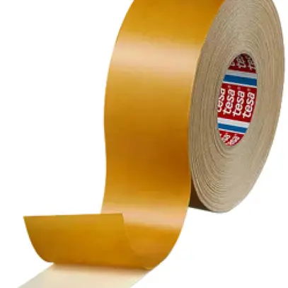 Klebeband doppelseitig Tesa Bandfix, glatt, Schutzpapier braun, 12mm×50m 