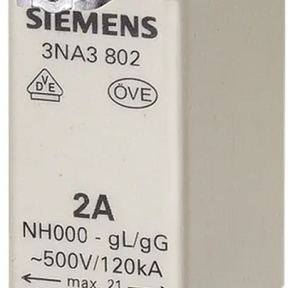 Fusibile HPC Siemens SENTRON 3NA DIN-000 35A gG, indicatore frontale 
