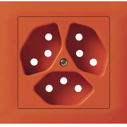 Kit frontale INS Hager kallysto per presa G3 3×T13 telaio a innesto arancione 