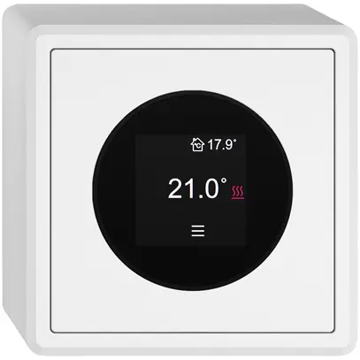 Thermostat d'ambiance AP EDIZIO.liv SNAPFIX® 230VAC 4…30°C 74×74mm blanc 