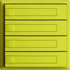 Poussoir ENC KNX 4× EDIZIOdue lemon RGB sans LED avec insert papier 