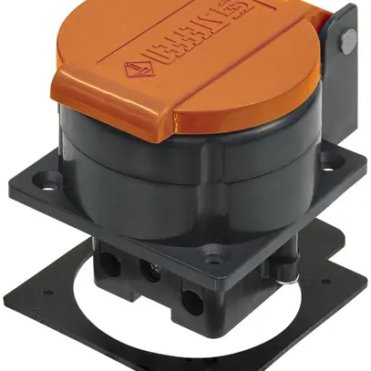 Presa INS Steffen T15 IP55 10A 400V, antracite/coperchio arancione 