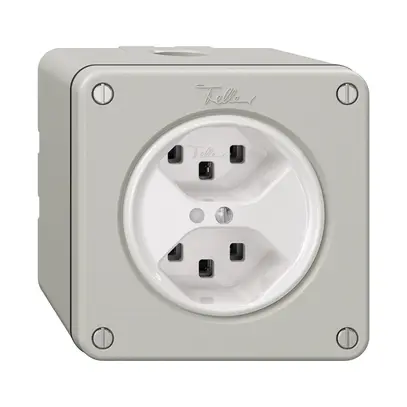 Presa NAPU NEVO, 2×T23, c.LED, grigio chiaro 