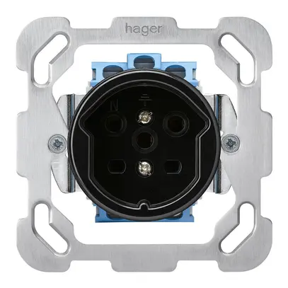 Insert pour prise ENC basico T15 avec plaque de fixation noir 