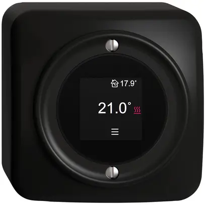 Termostato ambiente AP STANDARDdue SNAPFIX® 230VAC 4…30°C 76×76mm nero 