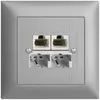Boîte ENC SOHO 2×TT/2×RJ45/u sép.ITplus EDIZIOdue silver 
