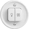 Interrupteur p.lumière+ventilation STANDARDdue blanc, contrôle, LED jaune 